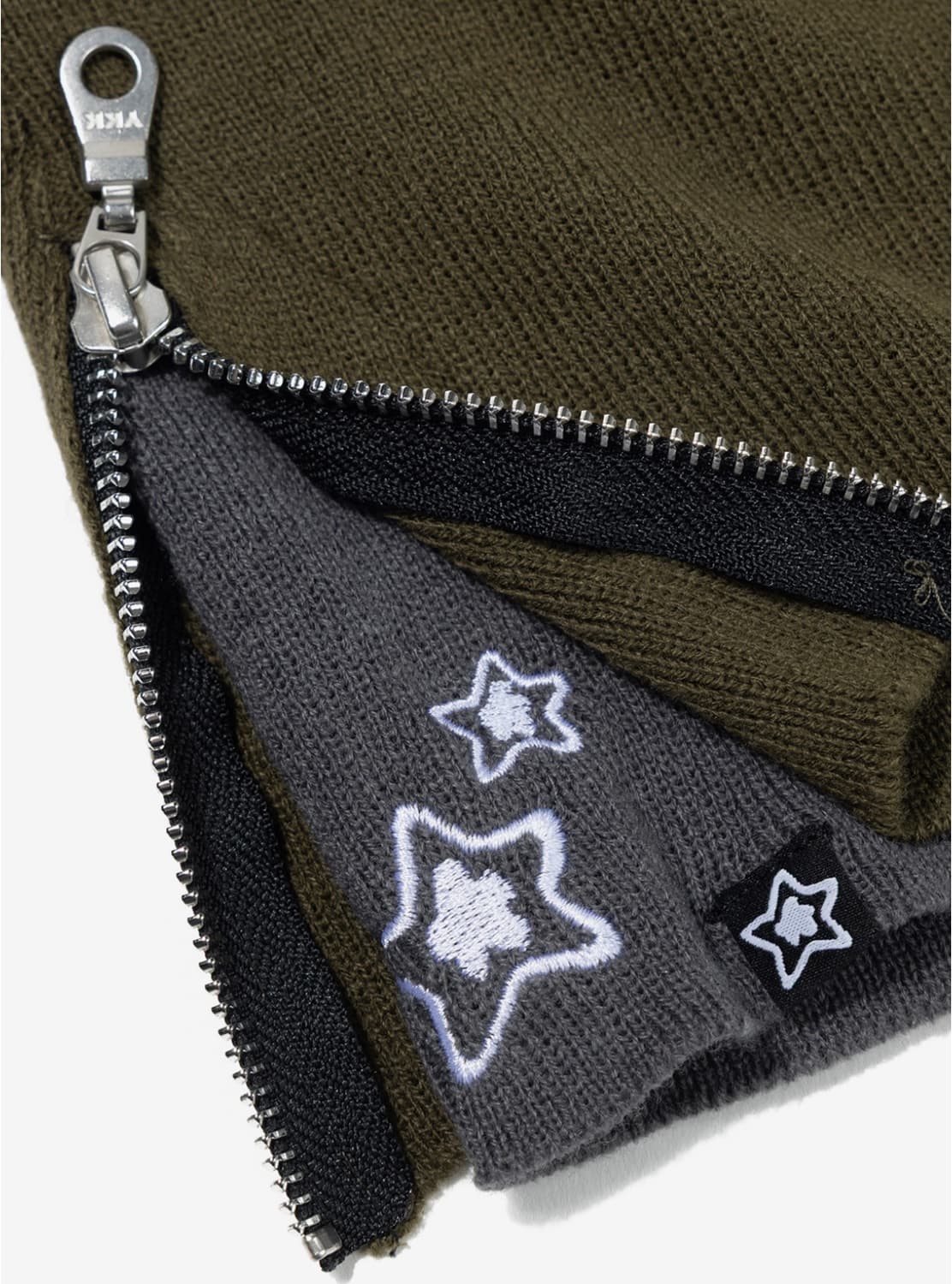 ZIPPER SKULLY BEANIE OLIVE GREY 상품이미지2