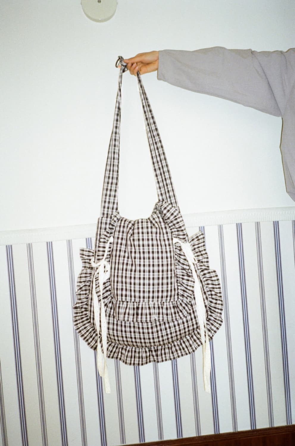 oinimi 가방 체크 러플 백팩 크로스백 2way 상품이미지4