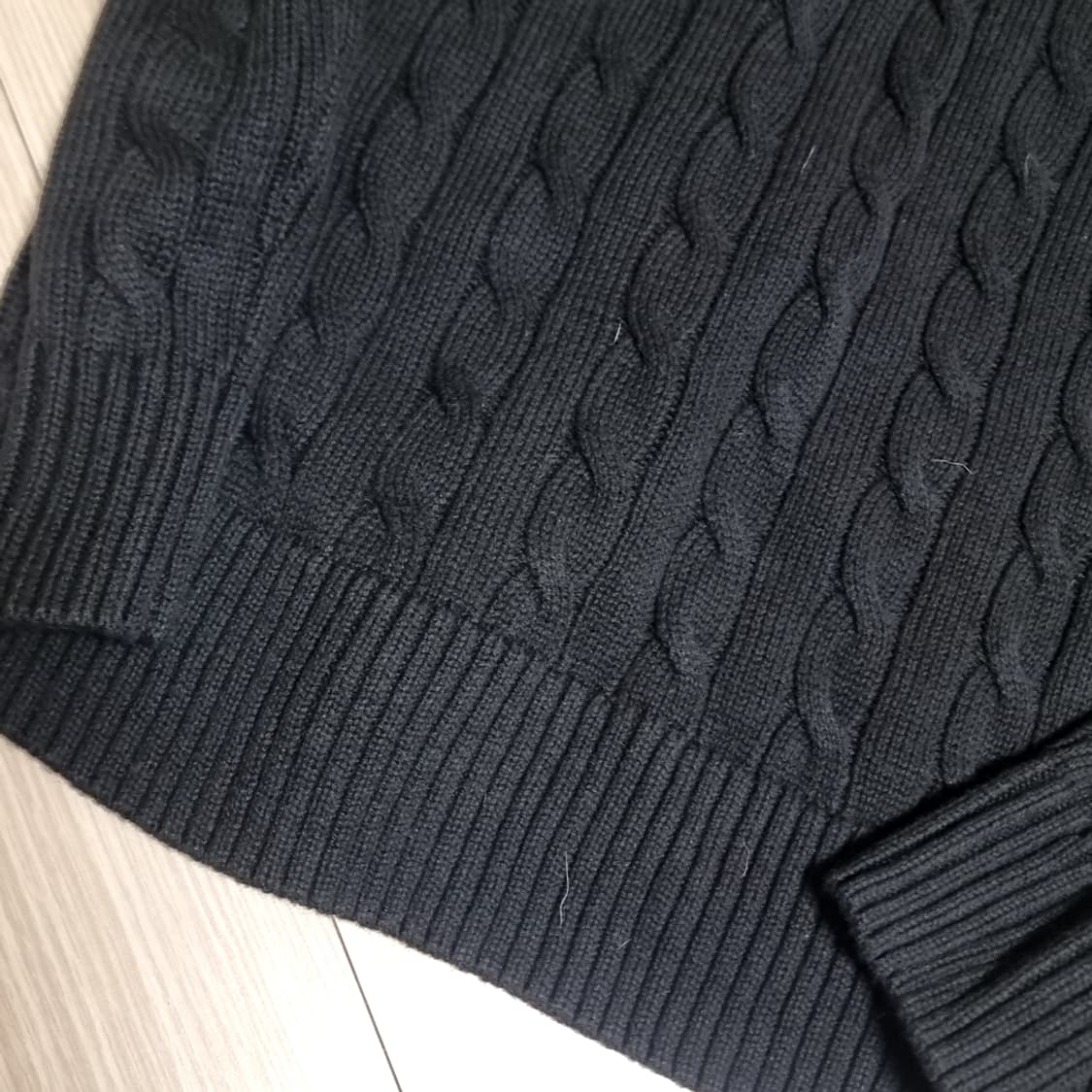 폴로 랄프로렌 블랙 케이블 니트 집업(m) 상품이미지6