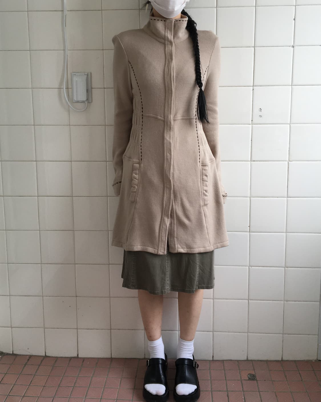 stitch point high neck knit jacket 상품이미지6