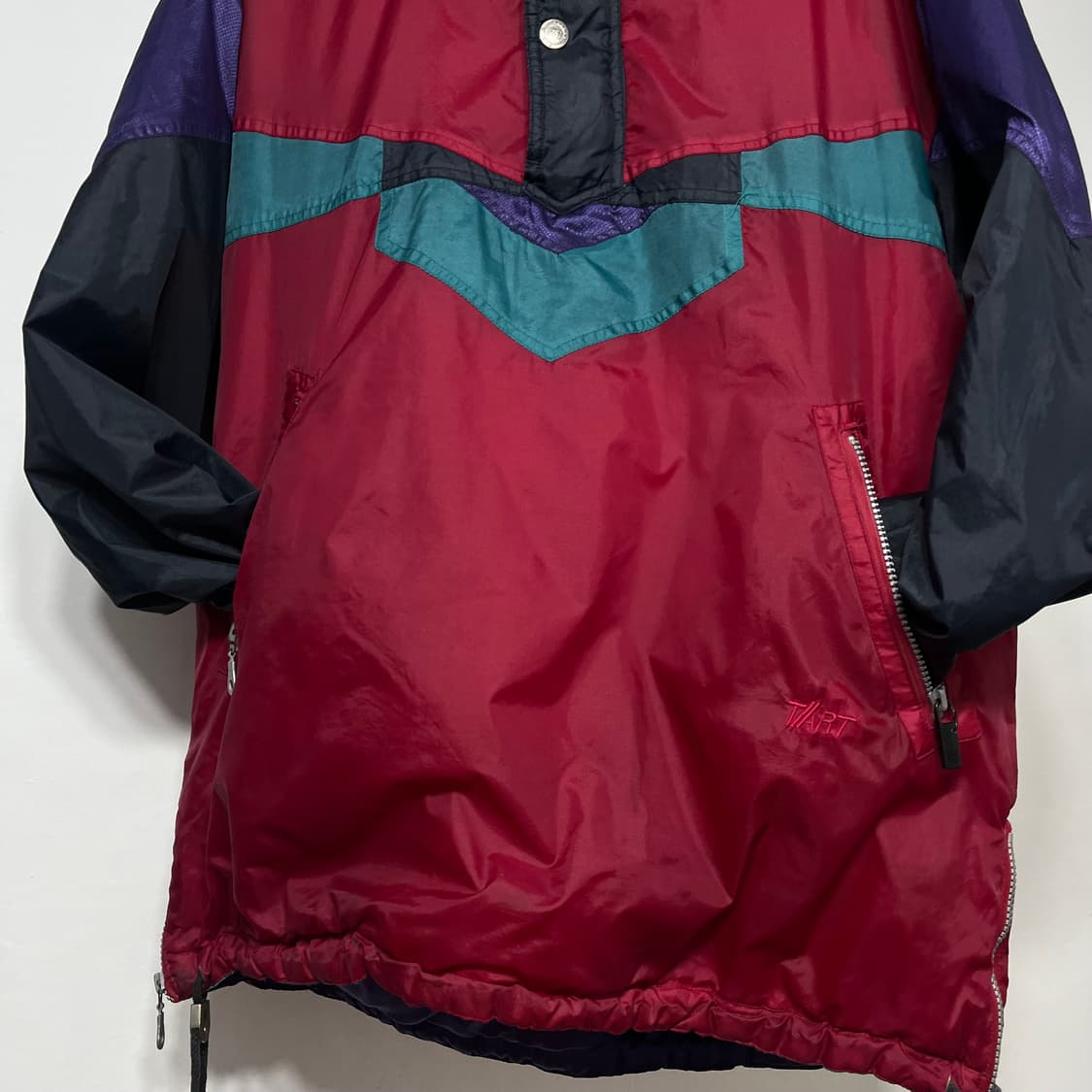 90s 바람막이 올드스쿨 아노락 점퍼  블랙퍼플레드그린 상품이미지5