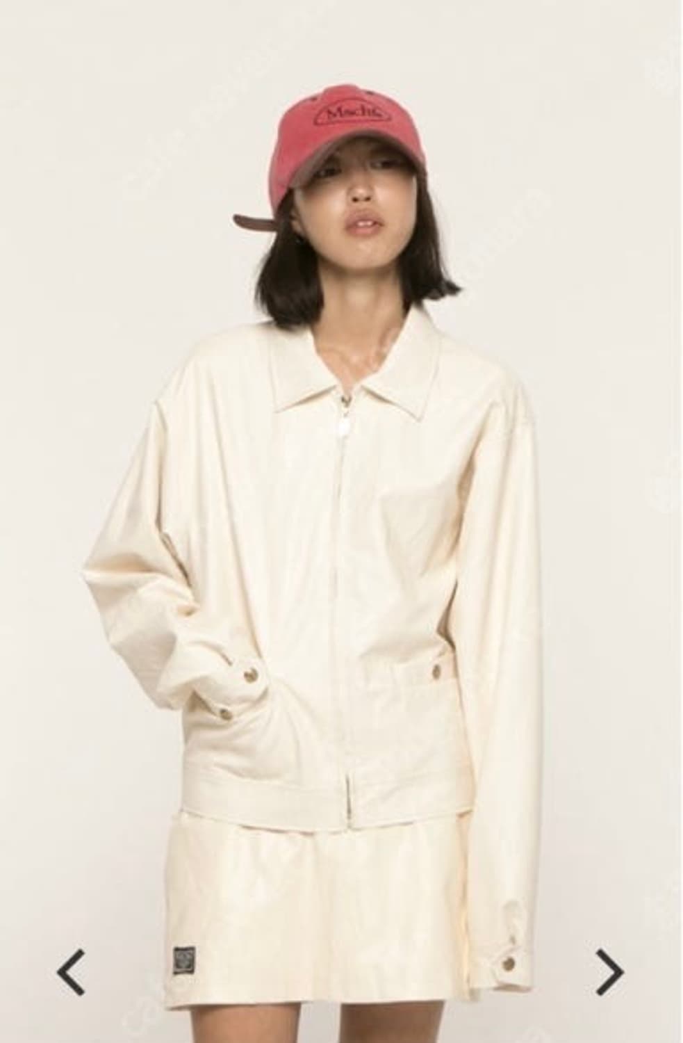 미스치프 레더자켓 크림 아이보리 상품이미지1