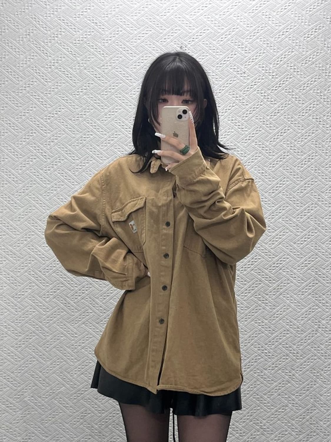 칼하트 리메이크 빈티지 오트밀 브라운 워크 셔츠 XL C10835 상품이미지2