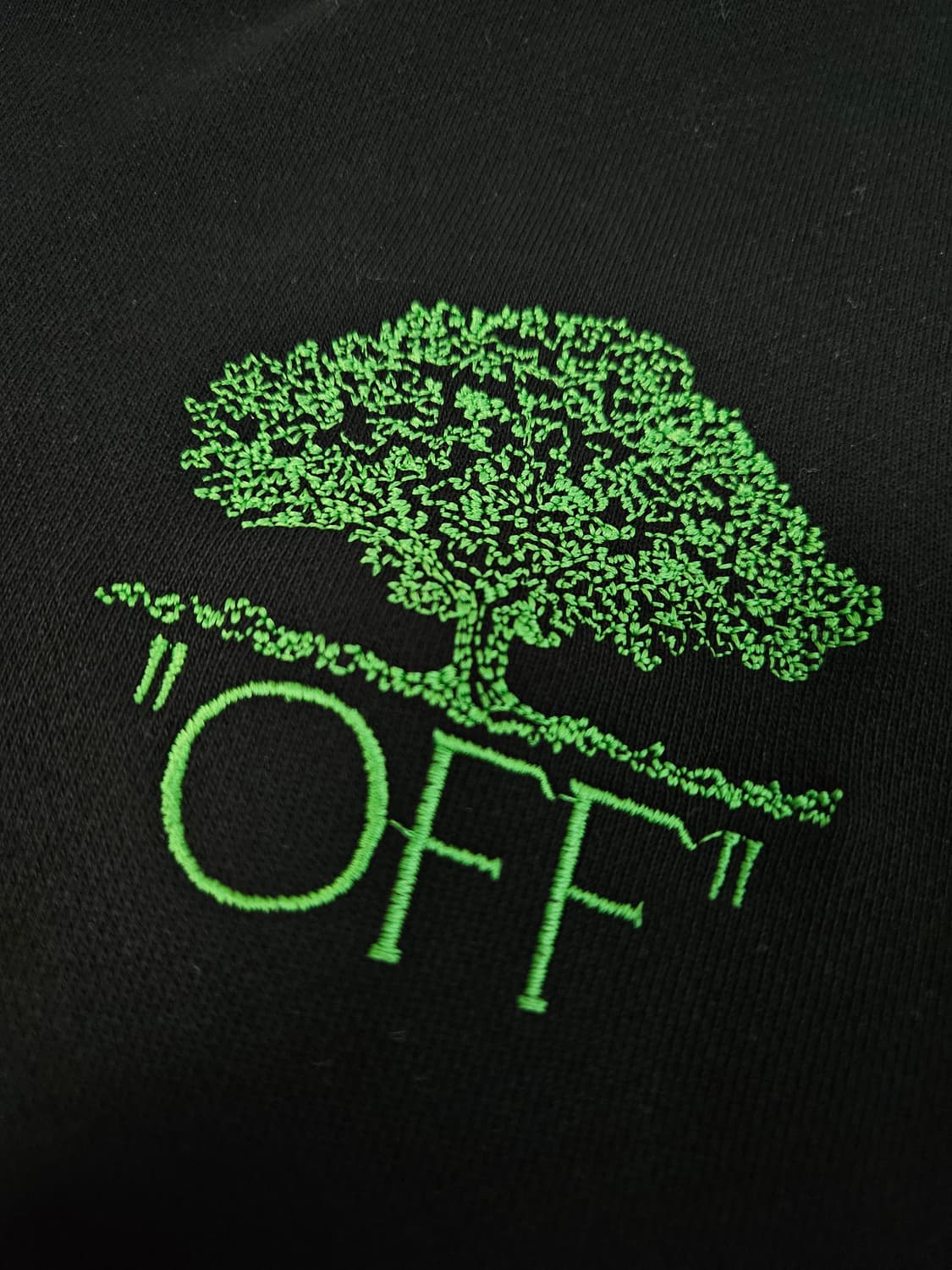 오프화이트 그린트리 자수 크롭 맨투맨 스웻셔츠 S 상품이미지2