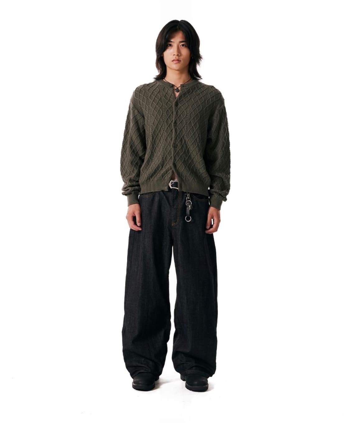 아캄 레더 패치 데님 상품이미지2