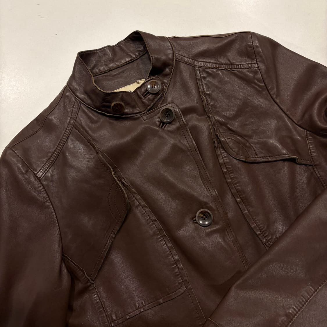 SYSTEM 시스템 브라운 양가죽 여성 자켓 D169 상품이미지3