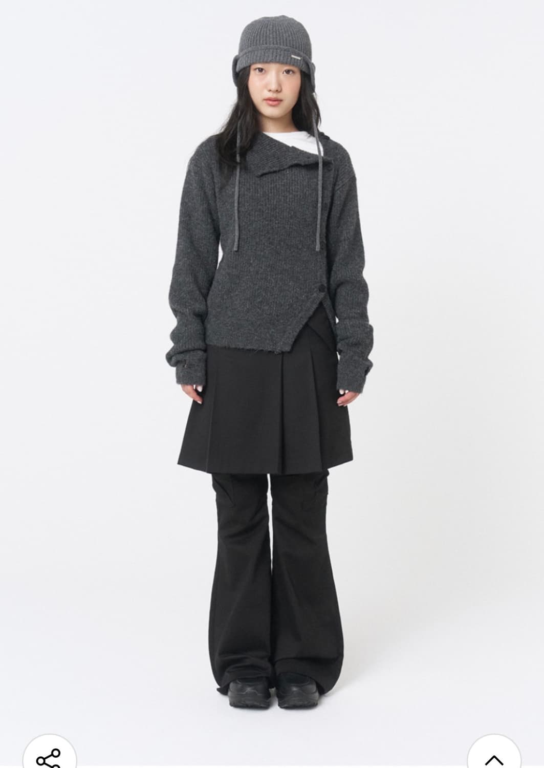 미세키서울 side button knit charoal 상품이미지4