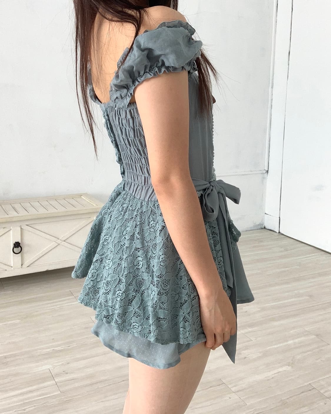 Emerald Mint Fairy Off-Shoulder Dress 상품이미지5