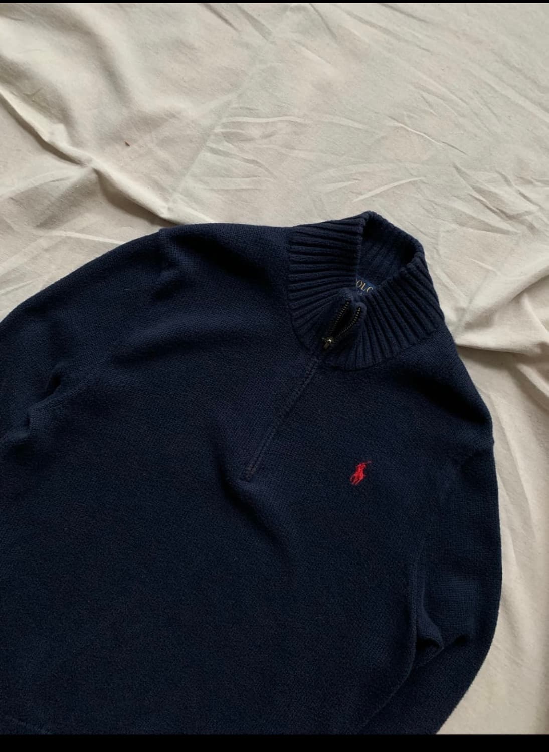 폴로 랄프로렌 신형택 포니로고 네이비 반집업 니트 상품이미지2