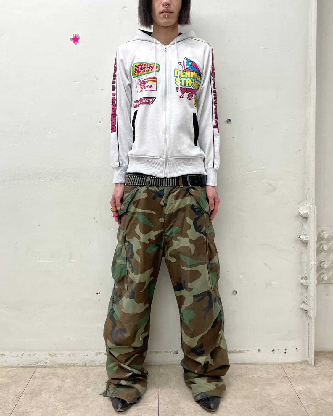 Retro Strawberry Multi-White Hooded Zip 상품이미지9