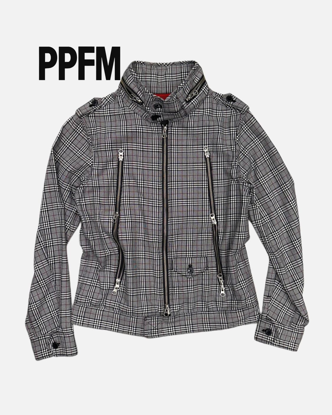 PPFM zipper detail check rider jacket 상품이미지1