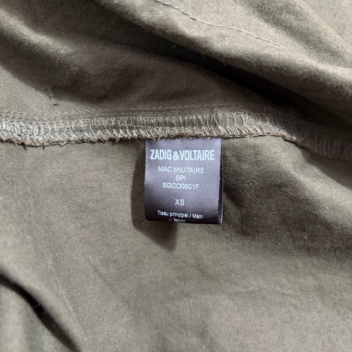 Zadig&Voltaire 카키색 야상자켓(XS) 상품이미지4