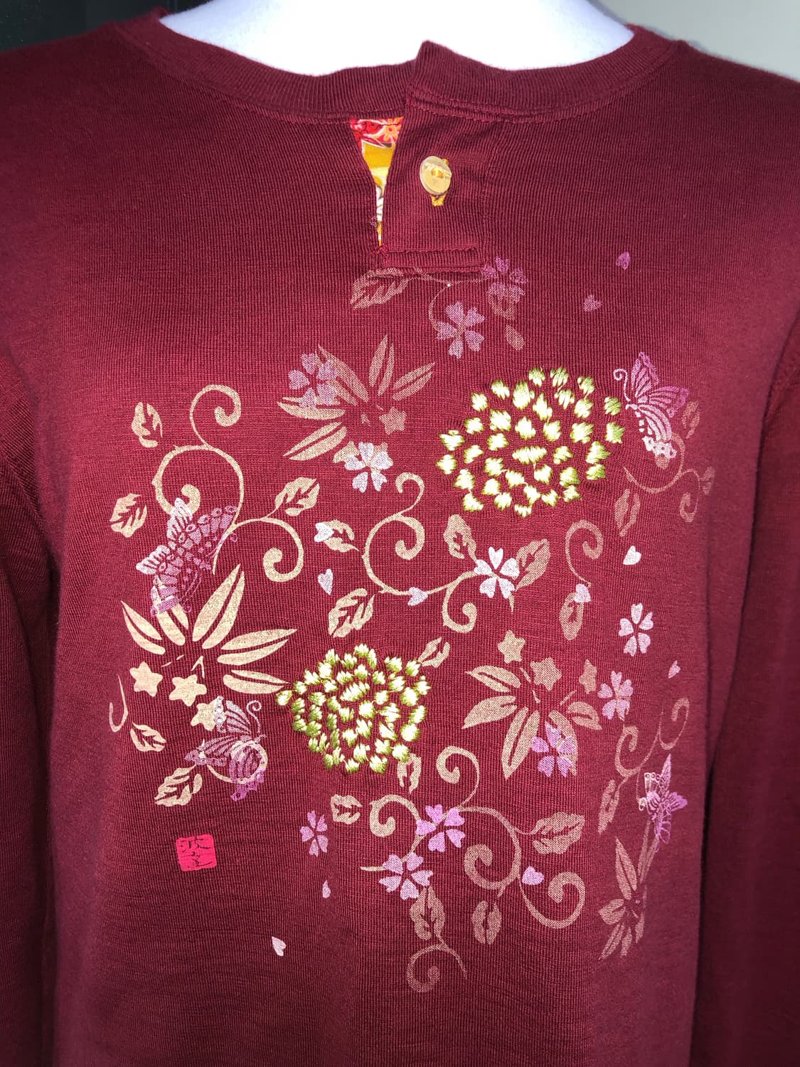 빈티지 구제 오리엔탈 자수 긴팔 티셔츠 롱슬리브 y2k 상품이미지6