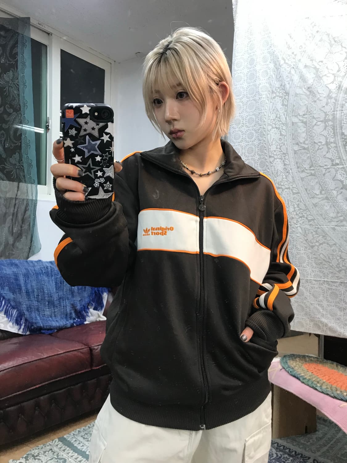 아디다스 오렌지브라운 저지 트랙탑  상품이미지1