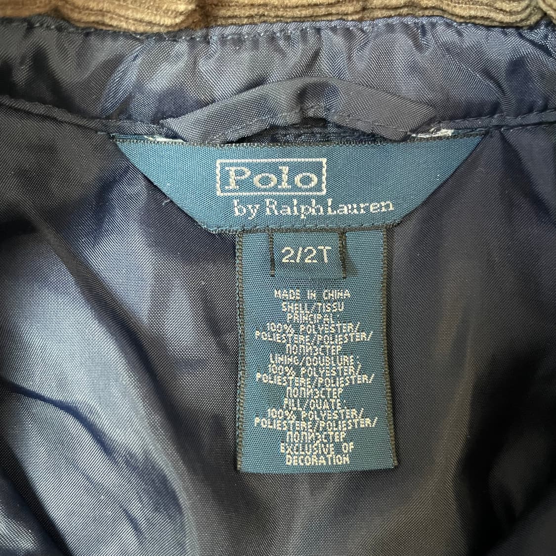 폴로랄프로렌 키즈 네이비 퀄팅 버튼 투포켓 자켓 2T 상품이미지5