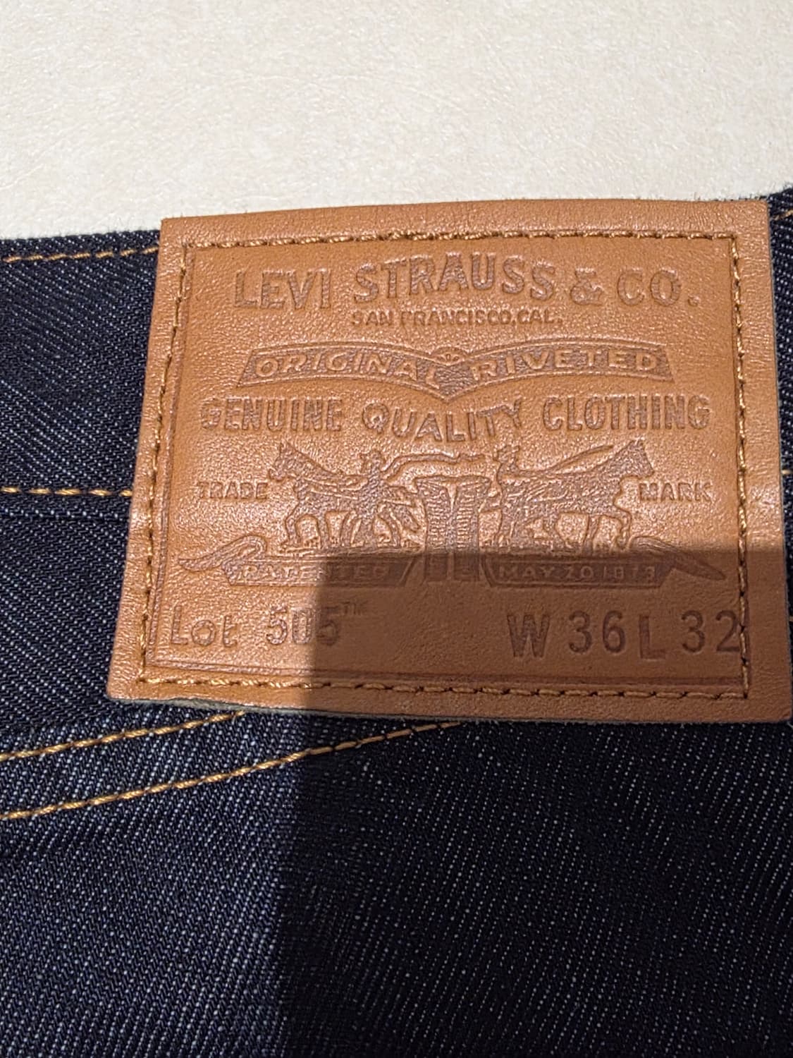 리바이스 프리미엄 505 셀비지 W36 L32 상품이미지3