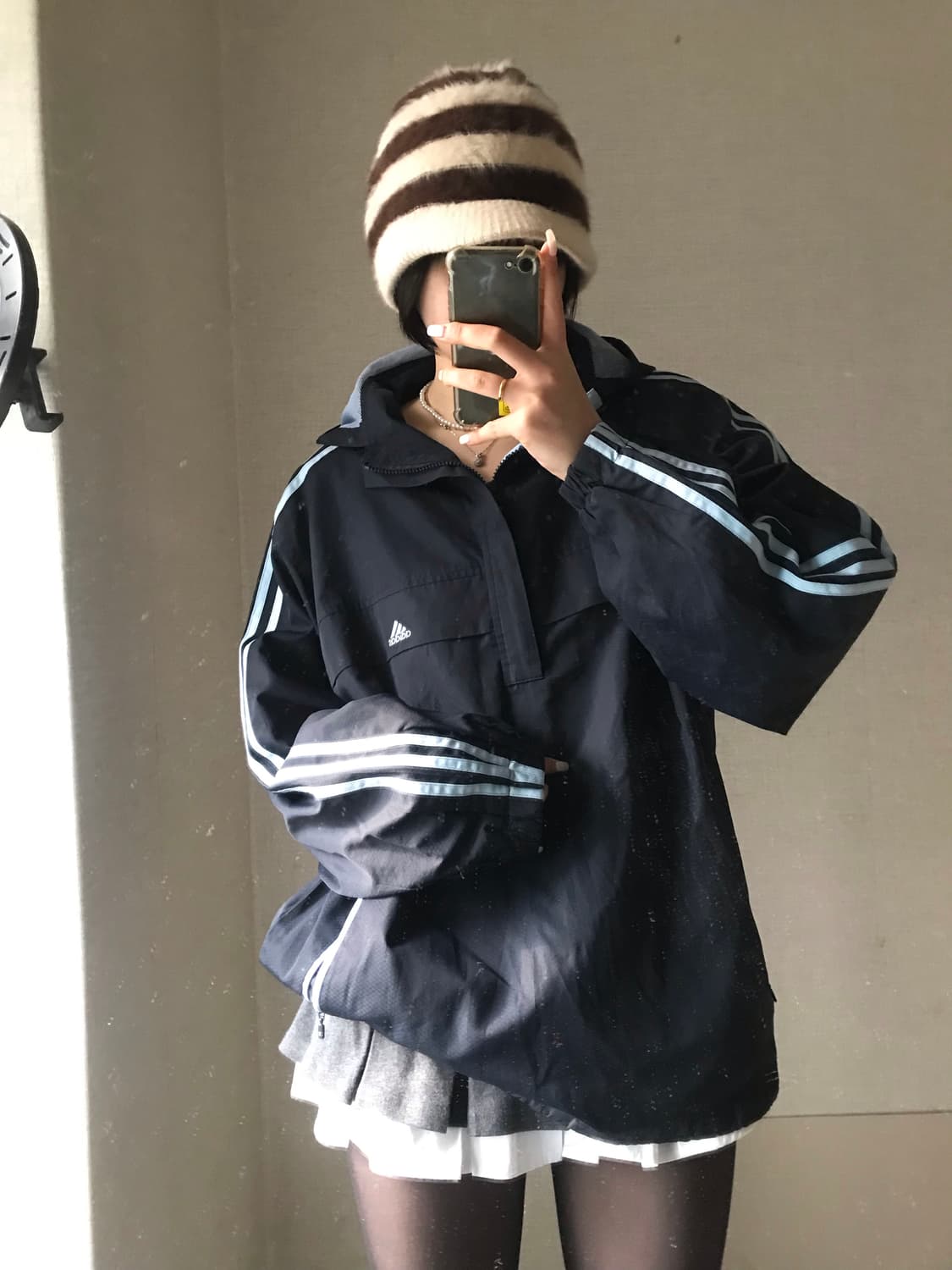 아디다스00s 네이비 연하늘 아노락 상품이미지5