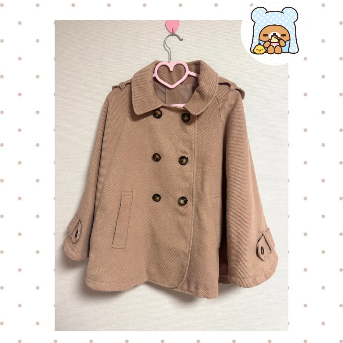 핑크 베이지 브라운 케이프 코트 상품이미지1