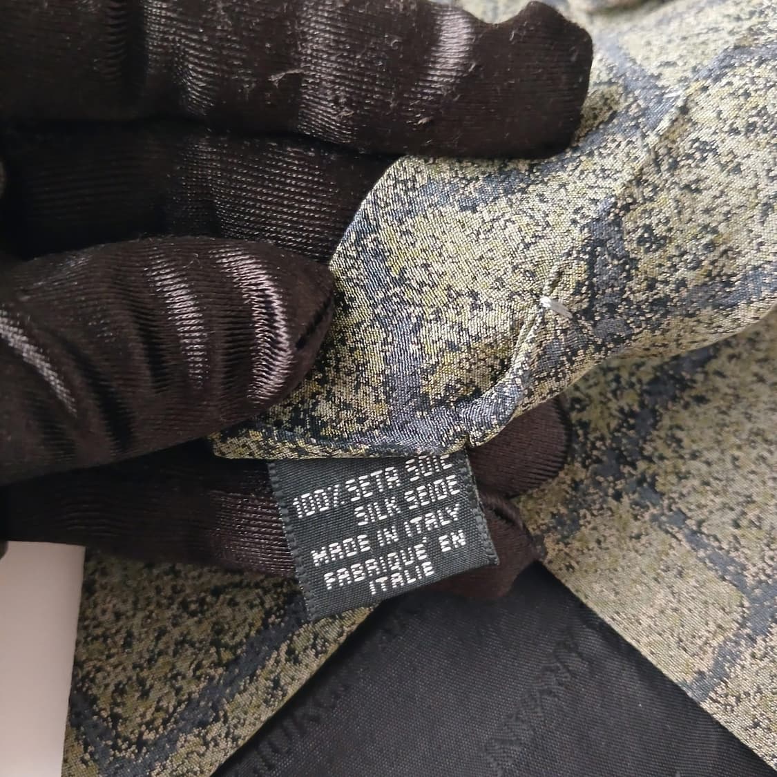 조르지오아르마니 실크 다크그린 체크 넥타이 10cm A+등급 A19085 상품이미지9