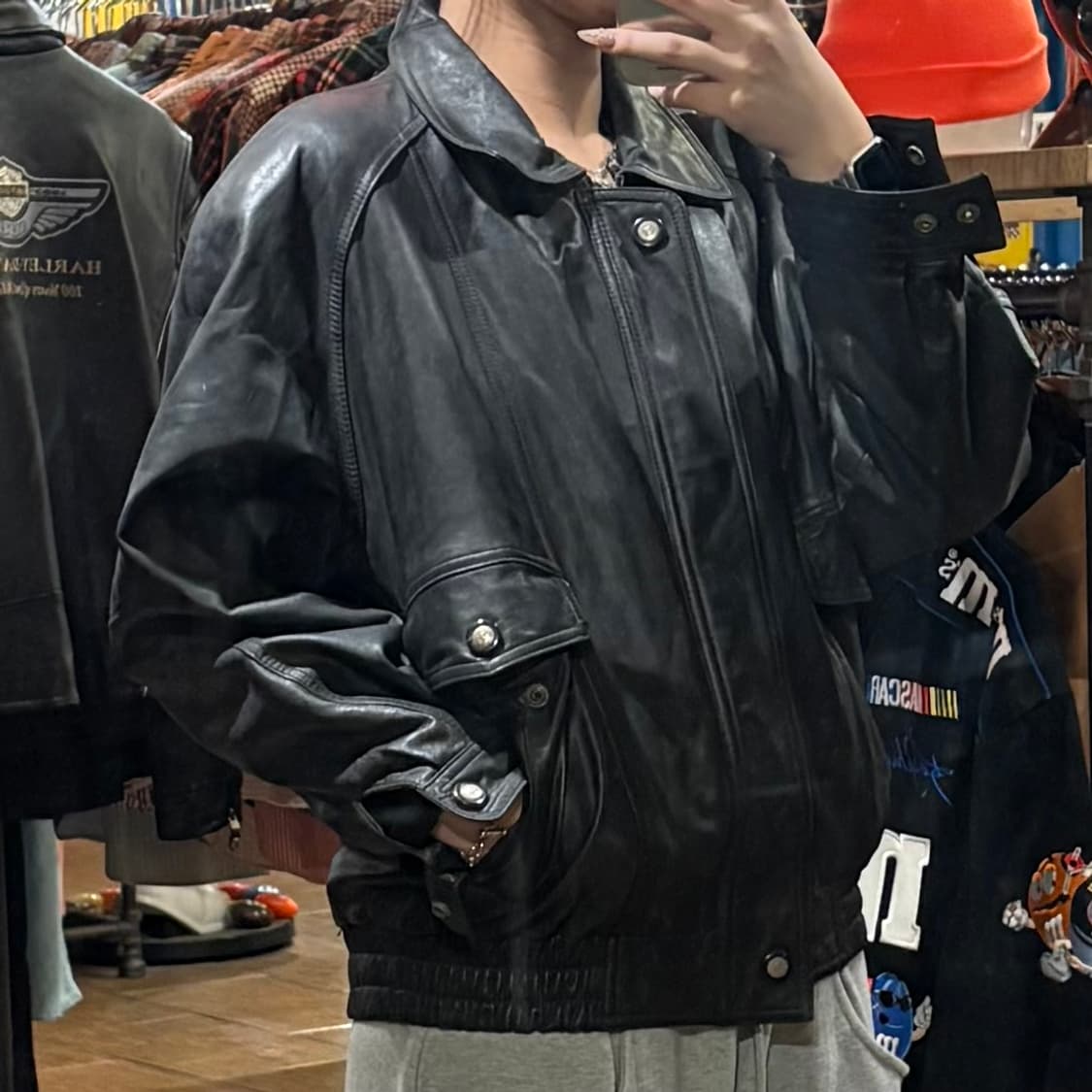 [HI] VTG 가죽자켓 다크그레이 상품이미지4