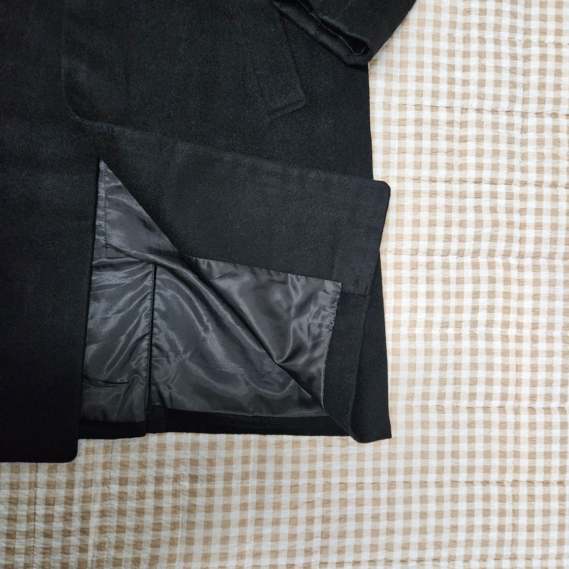 검정색 캐시미어100 롱 코트 자켓 남자100~105 상품이미지5