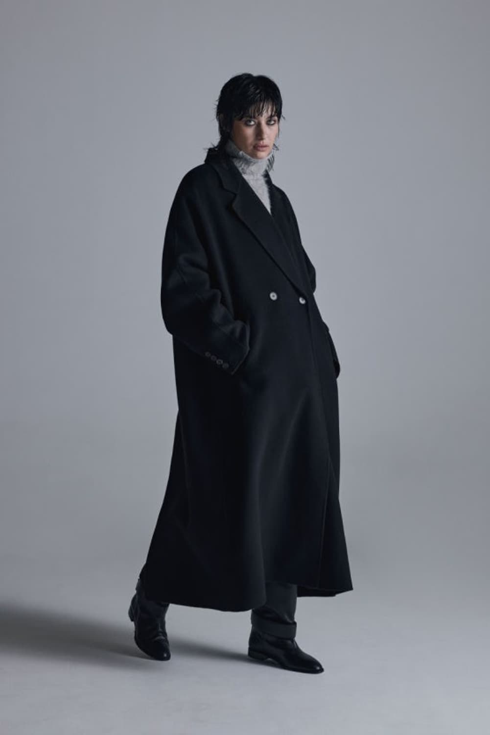 트리밍버드 Handmade) Wide Long Coat [ Black ] 상품이미지2