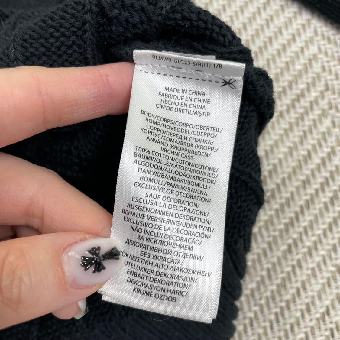 폴로 랄프로렌 블랙 케이블 니트 XL 상품이미지4