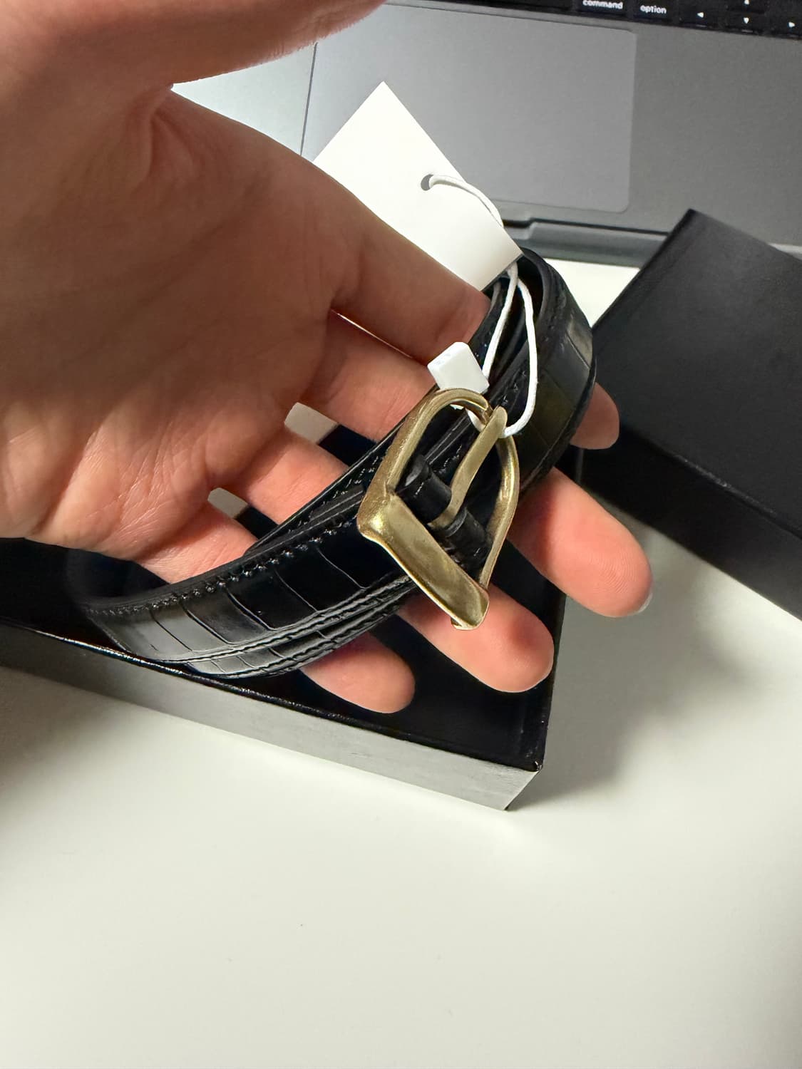 토니웩 26ss 크로커다일 엠보스드 레더 브라스 벨트+ 쿠폰 상품이미지3