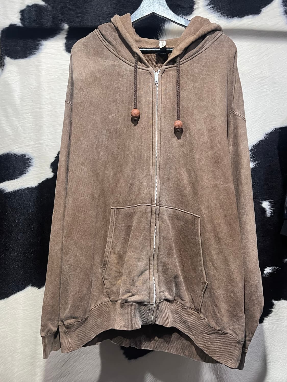 브라운 오리엔탈 프린팅 후드집업 상품이미지3