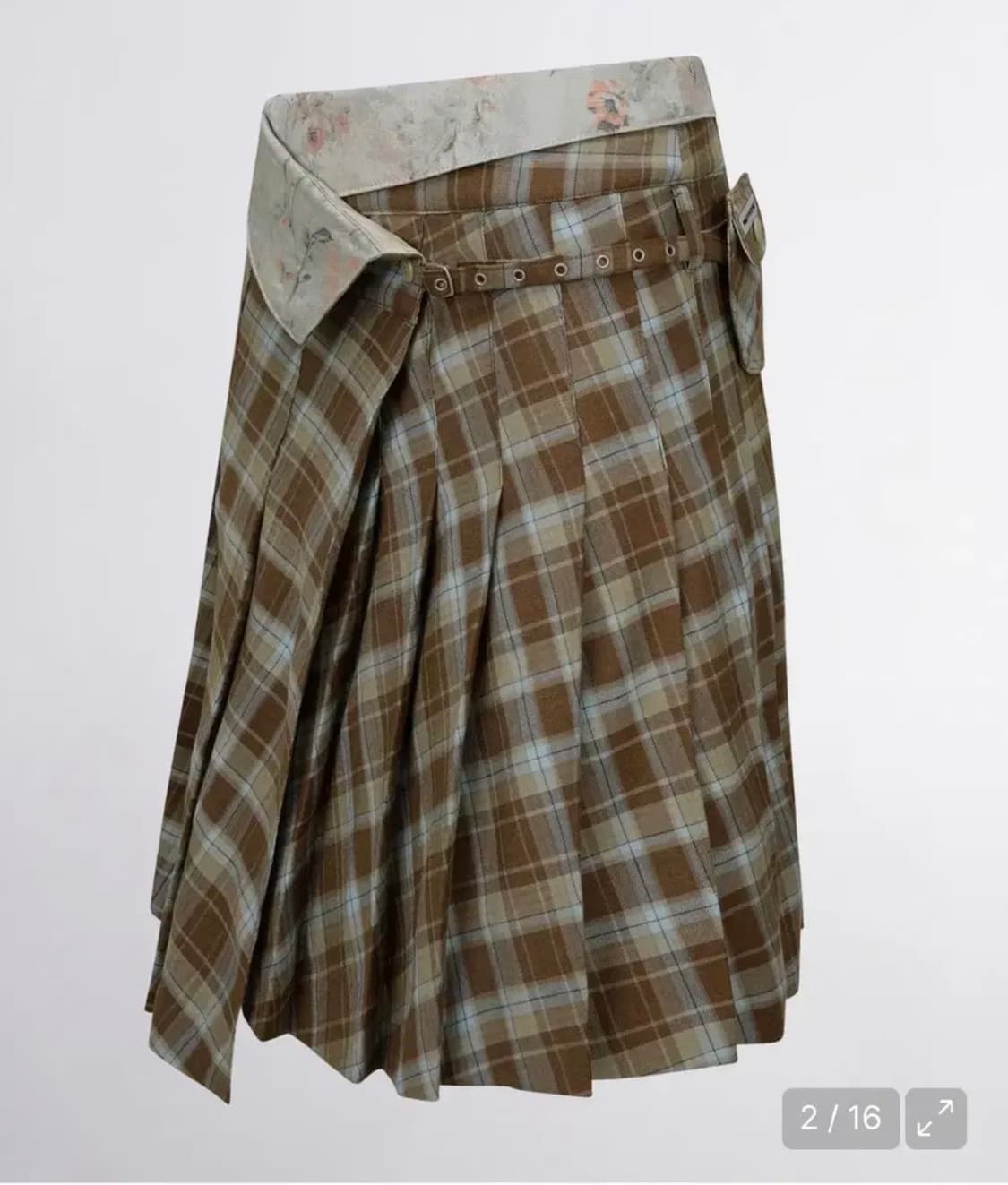 스컬프터 체크 플리츠 스커트 상품이미지2
