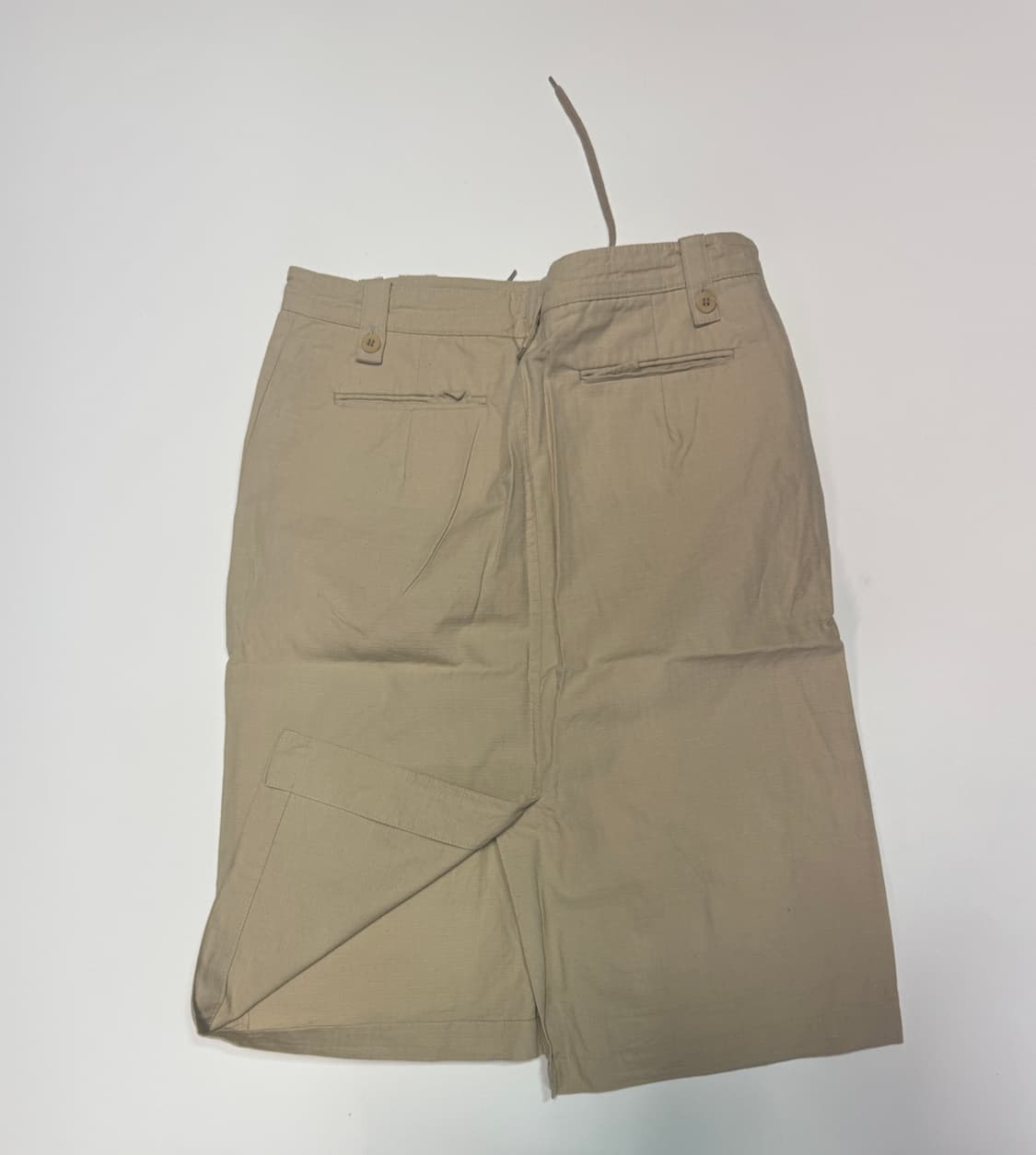 여성 한섬 시스템 미니멀 베이지 코튼 버튼 스커트 상품이미지2