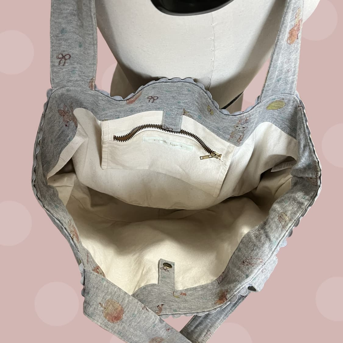 모리걸 동물패턴 그레이 프릴백 상품이미지6