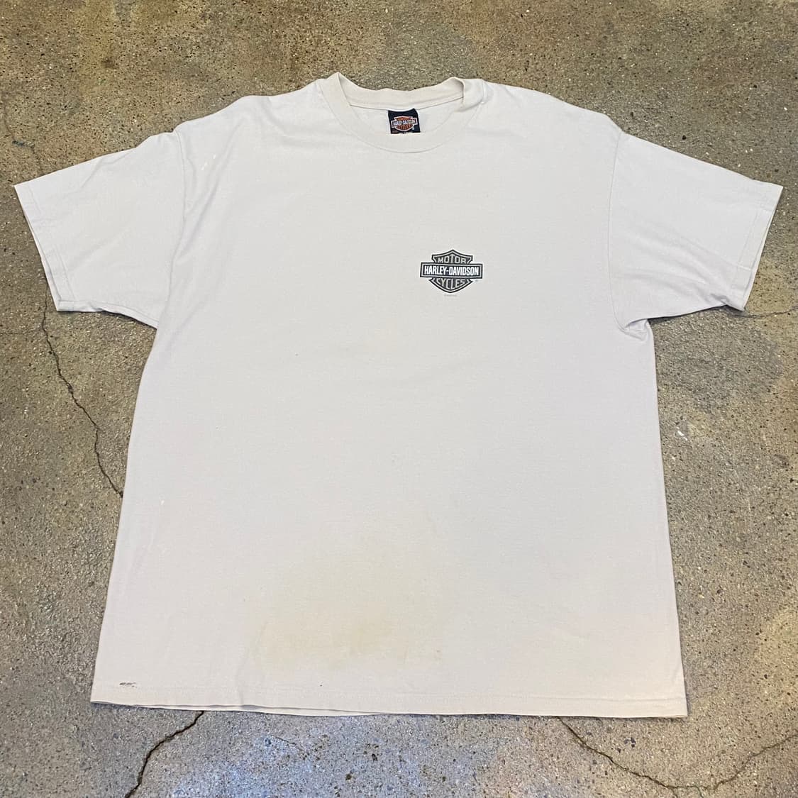 미국 빈티지 할리데이비슨 로고 베이지 반팔티 상품이미지2
