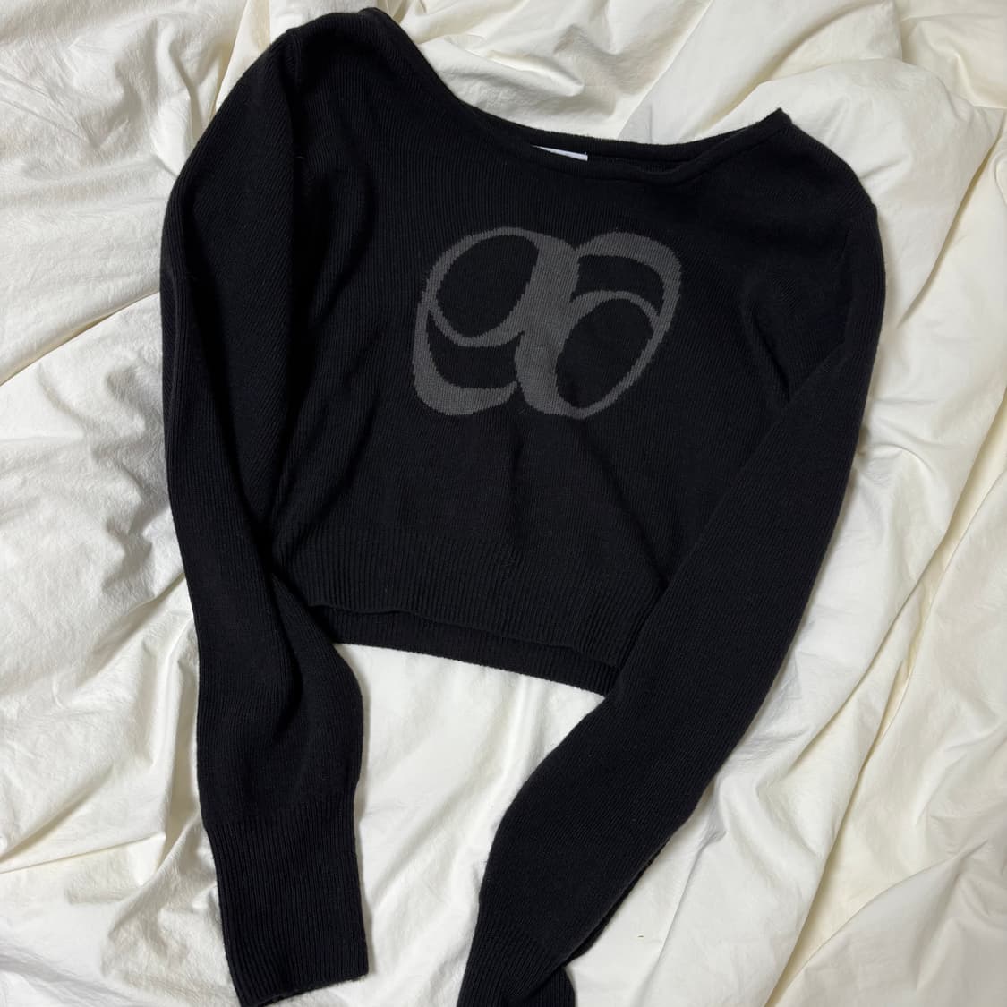 애즈온 보트넥 니트 블랙 상품이미지2