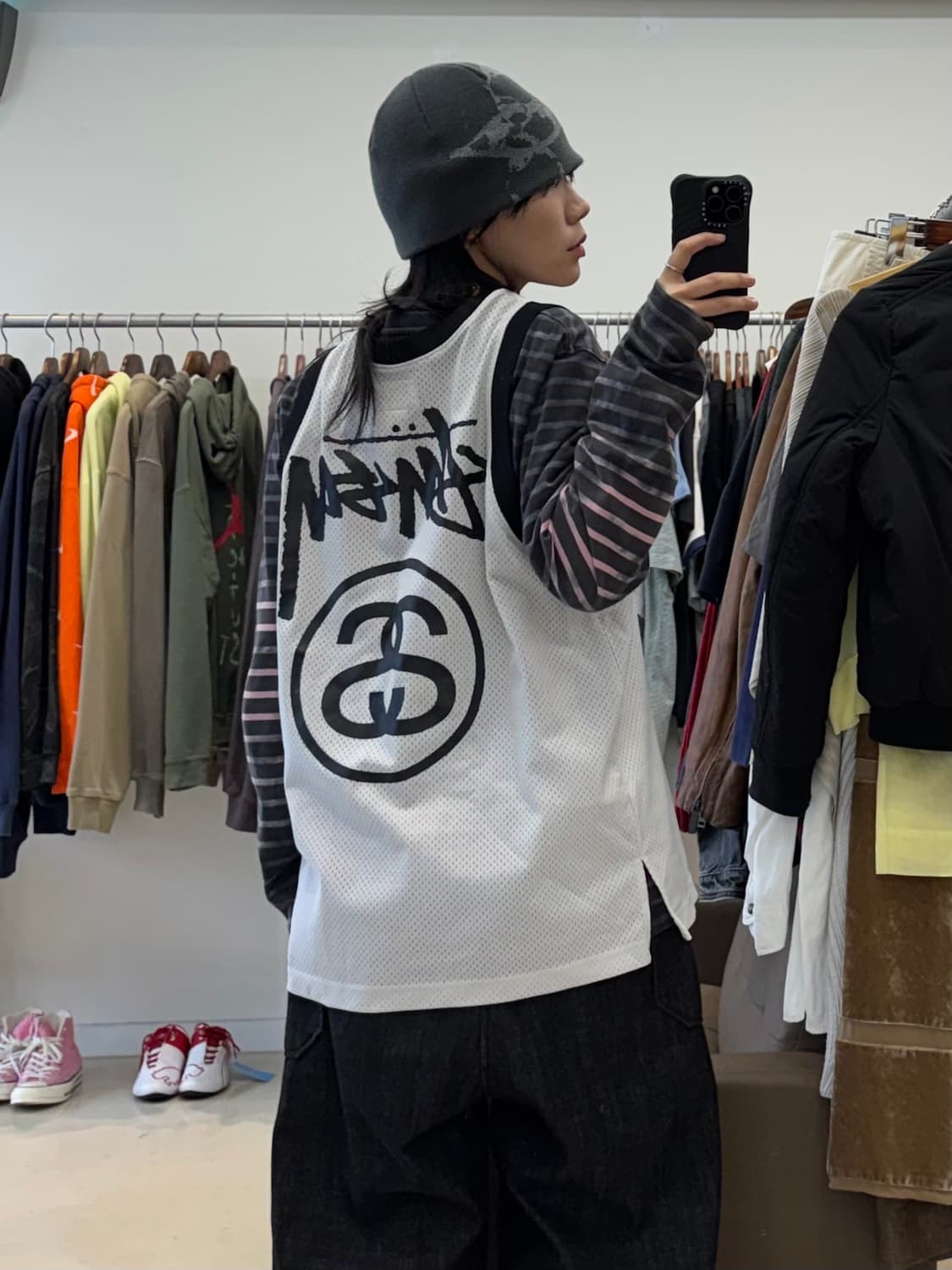 스투시 ss링크 스탁 로고 메쉬 슬리브리스 상품이미지4