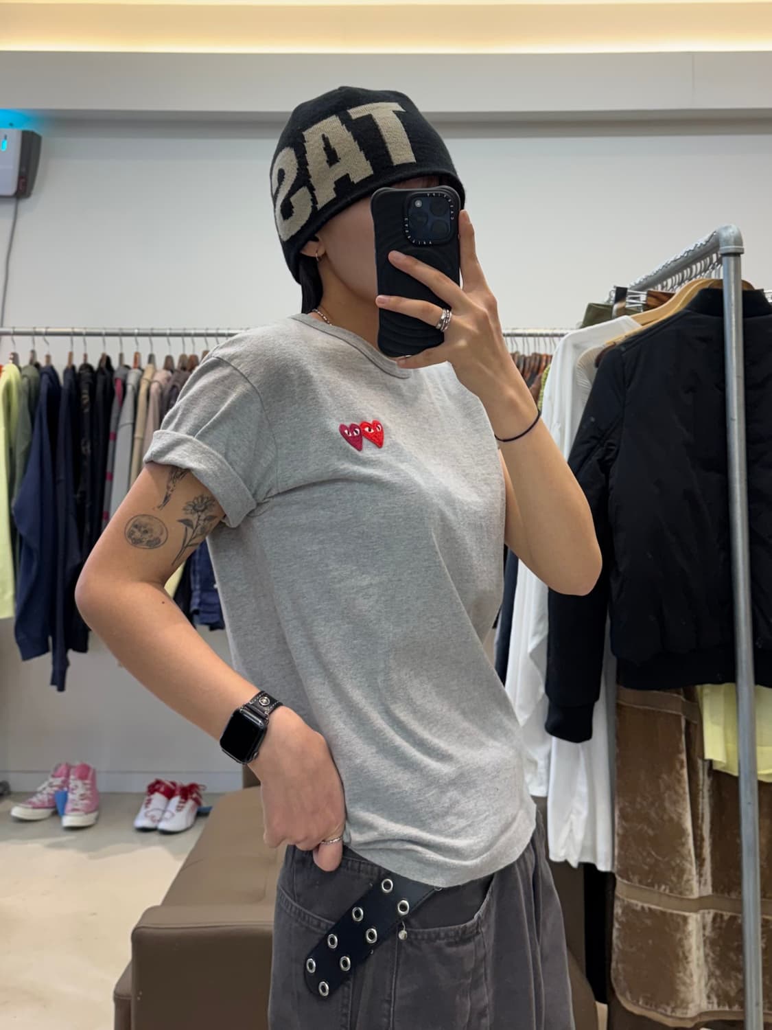 꼼데가르송 플레이 더블 하트 와펜 반팔 상품이미지7