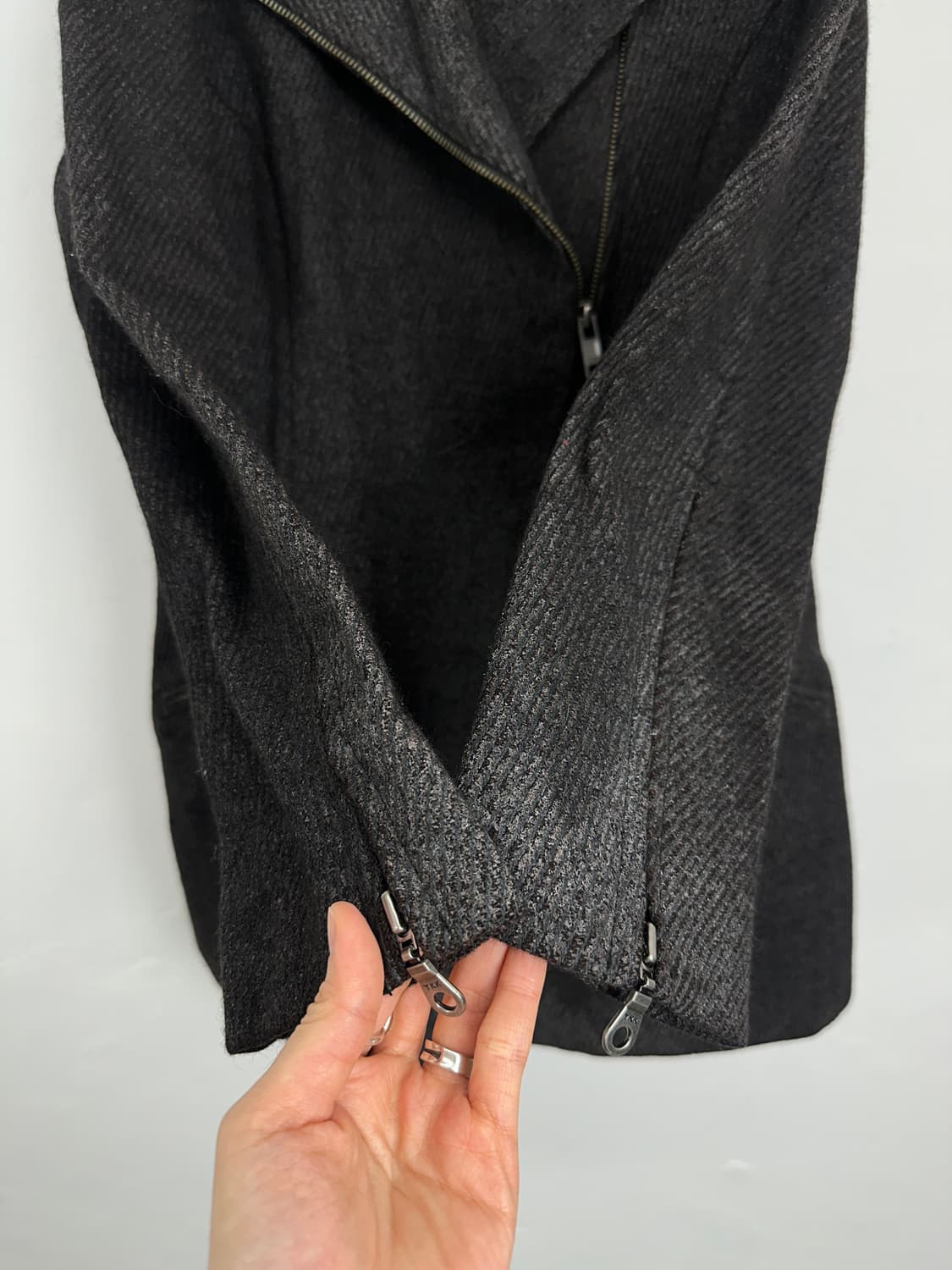 5351 pour les Femmes Asymmetric Zip Wool 상품이미지2