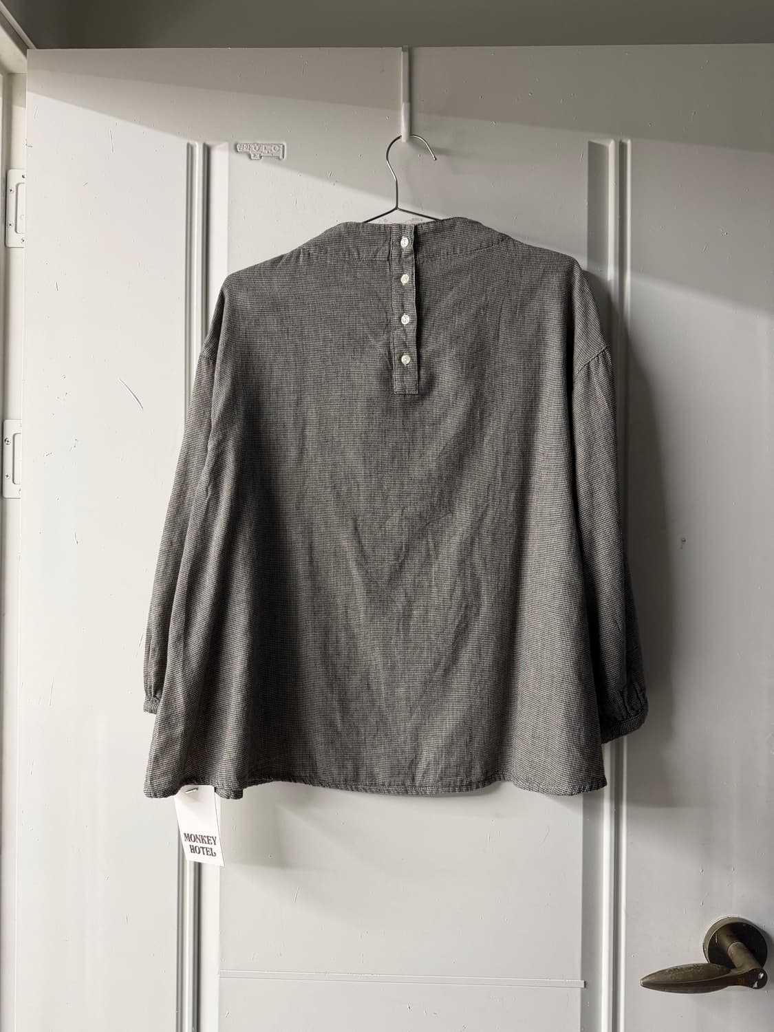 일본빈티지 그레이체크 버튼 블라우스 상품이미지9