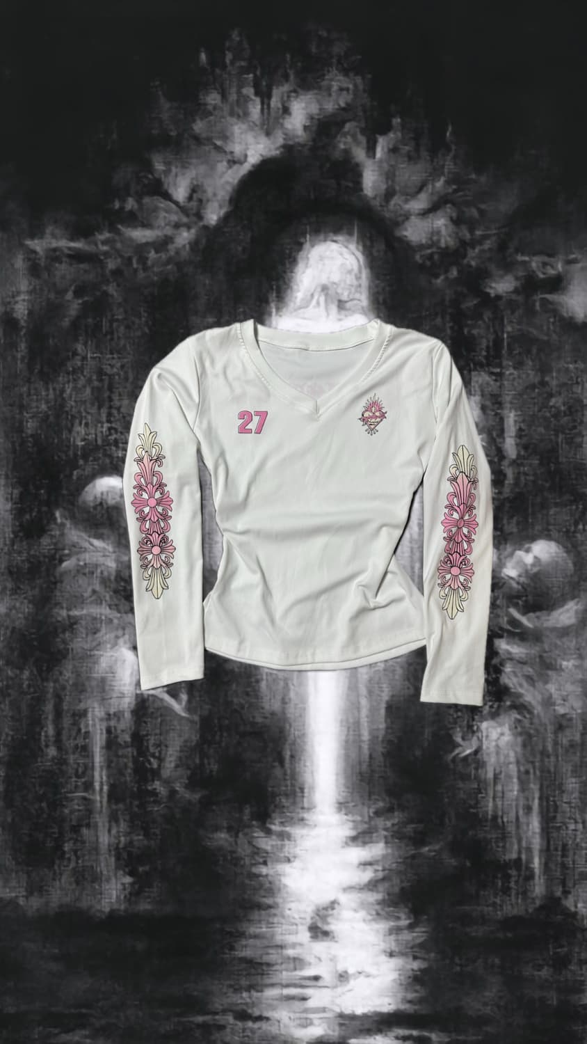 크롬하츠깔 펑크 십자가 롱슬리브 상품이미지1