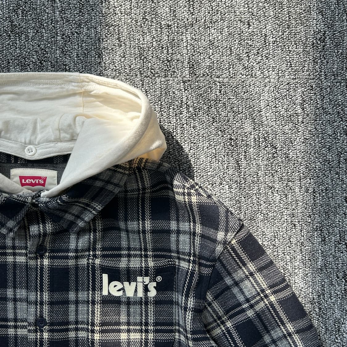 리바이스 체크 패턴 후드 셔츠 상품이미지2