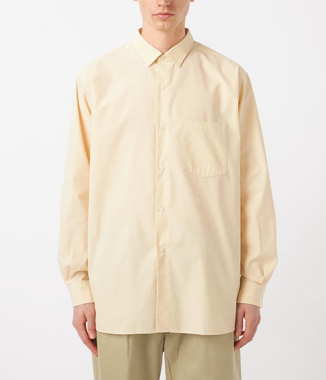 [L][105] 나나미카 래귤러 카라 윈드 셔츠 크림 옐로우 상품이미지10