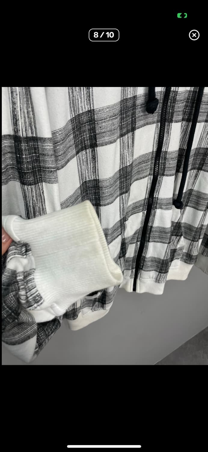 빈티지 그레이 체크 후드집업 A3310 상품이미지8