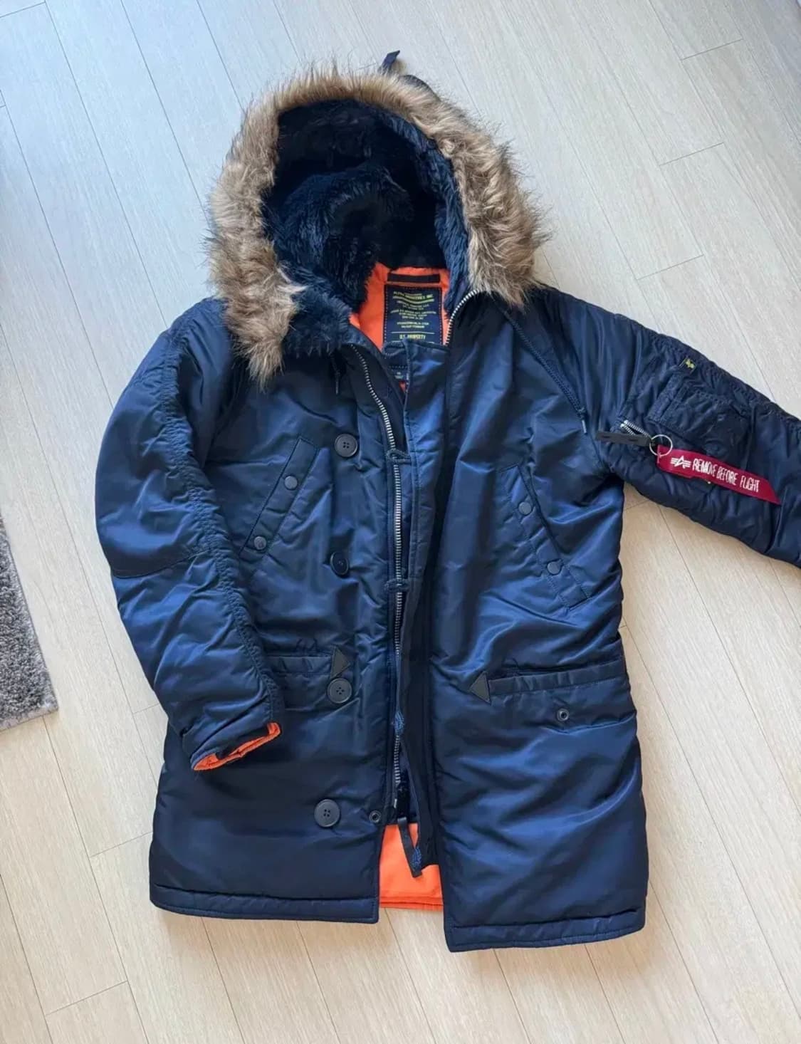 알파인더스트리 n3b slim xs 패딩 네이비 상품이미지1