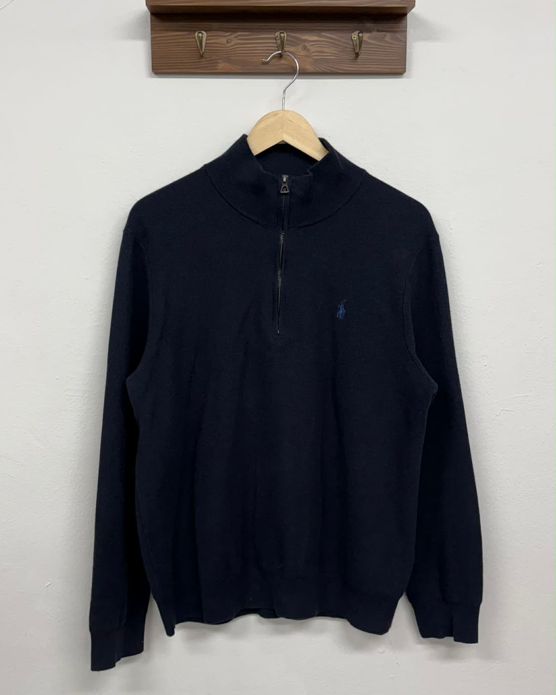 [L] 폴로 랄프로렌 신형 네이비 하프 집업 코튼 니트 상품이미지1
