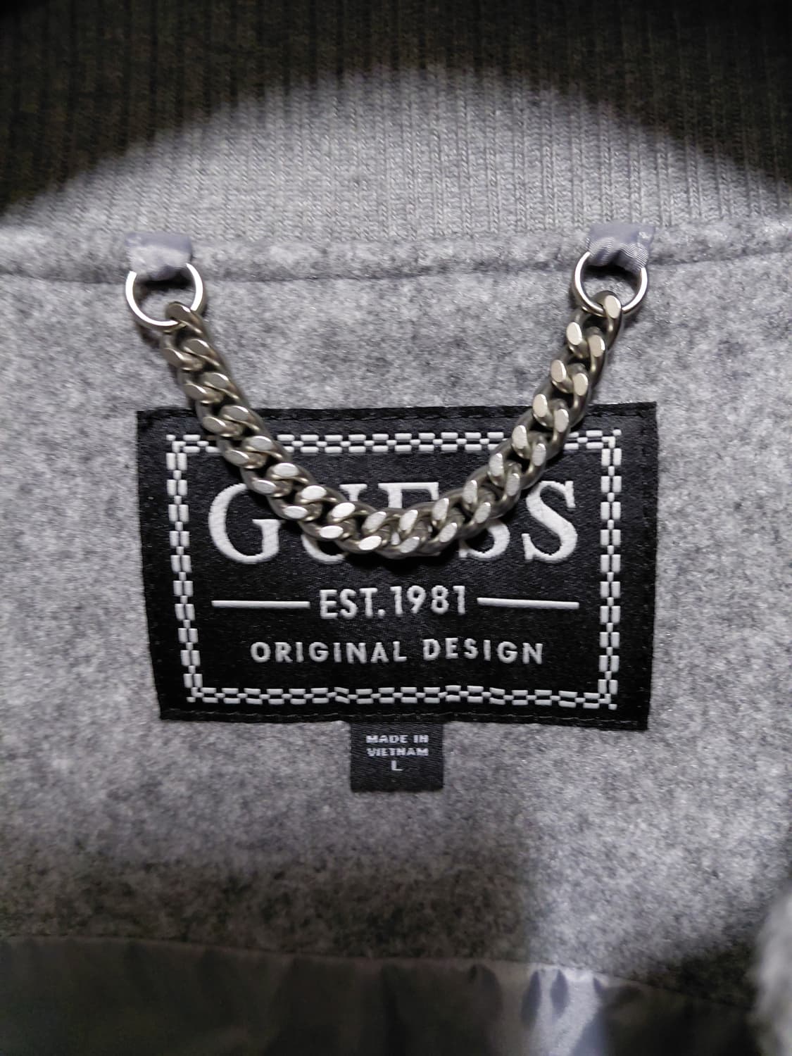 [게스]남녀공용 안감,배색 바시티 자켓 L사이즈 상품이미지4