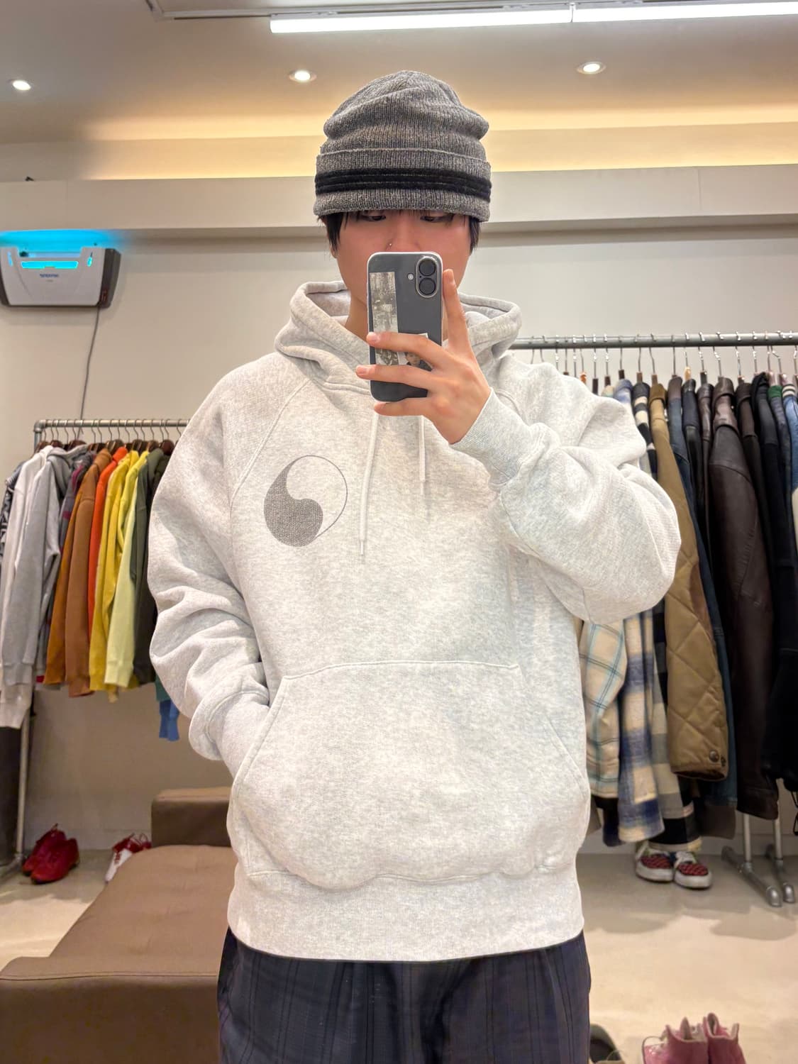 아워레가시 워크샵 후드 음양 프린트 오버다이드 카본 상품이미지9