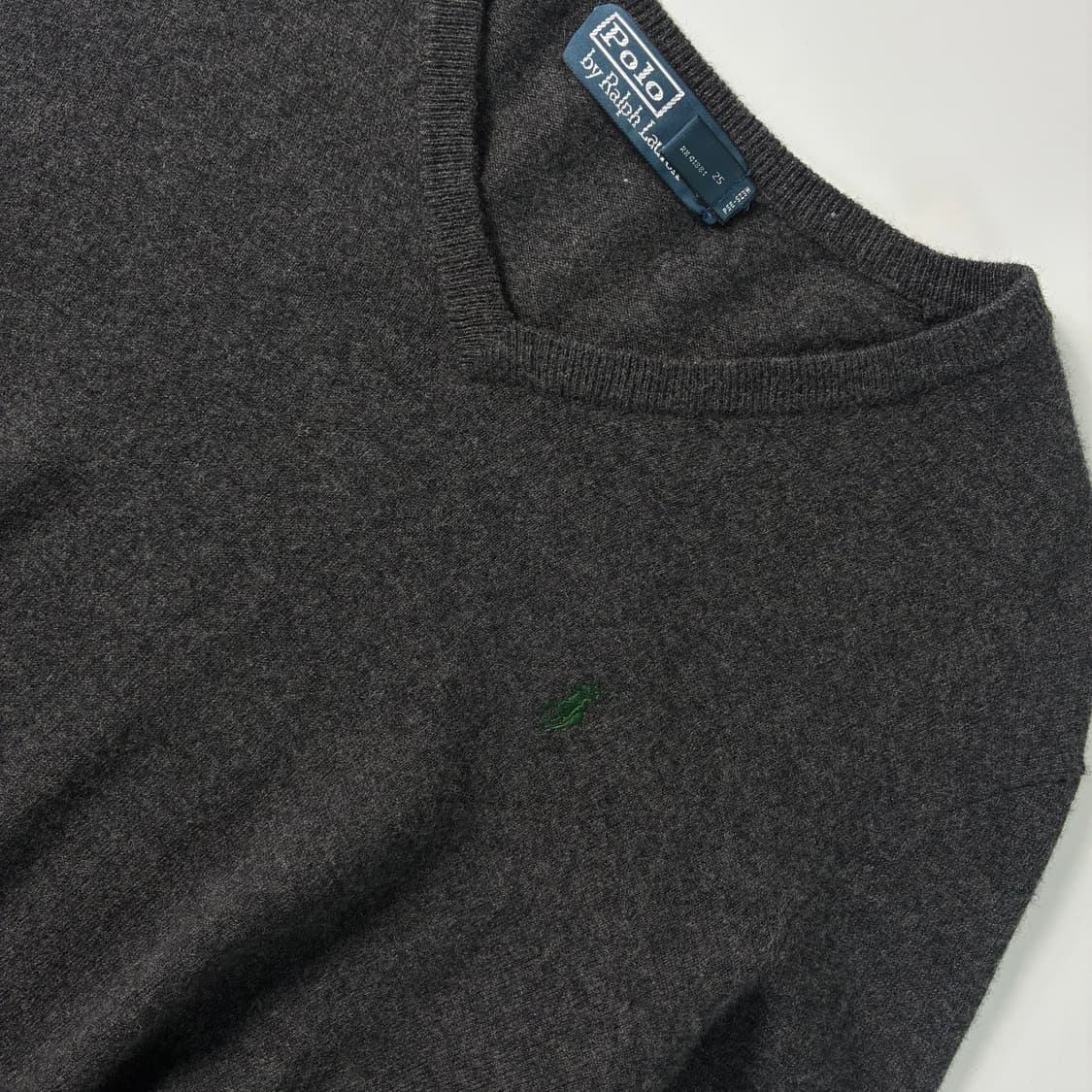 Polo  폴로 랄프로렌 자수 울 그레이 브이넥 니트  상품이미지3