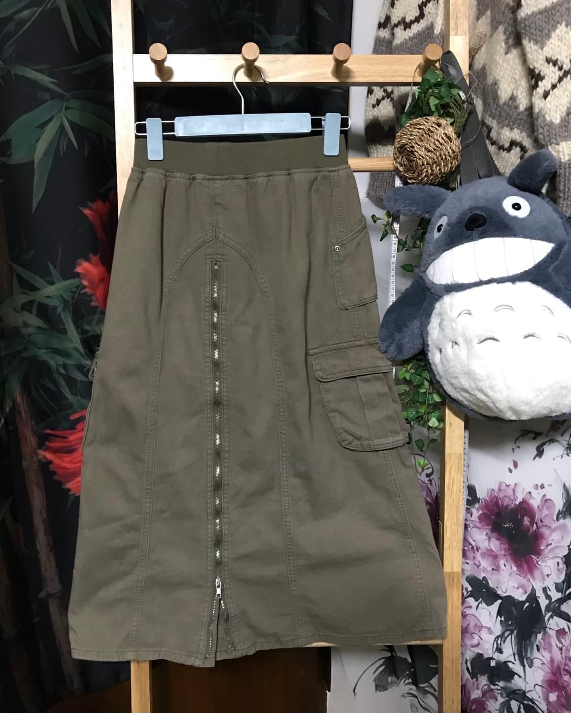 Jp 청록 모리걸 탑 + Jp 카키 밴딩 멀티포켓 스커트 set 상품이미지8