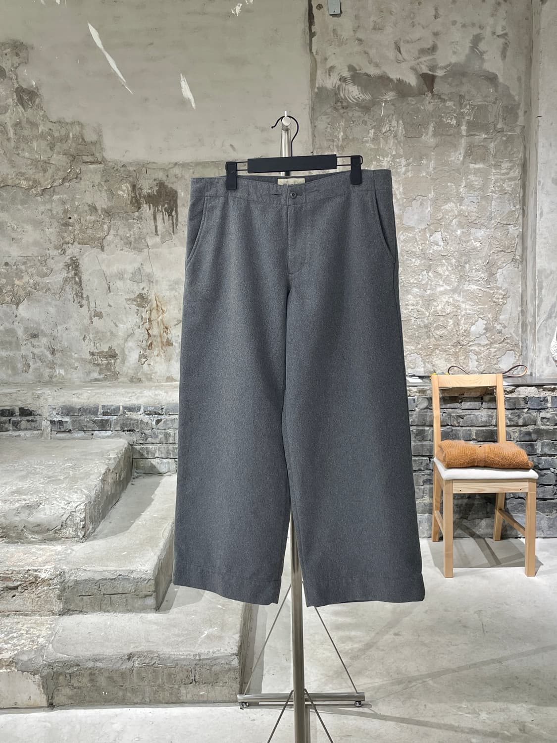 빔즈 보이 그레이 폴리에스터 와이드 팬츠 상품이미지1