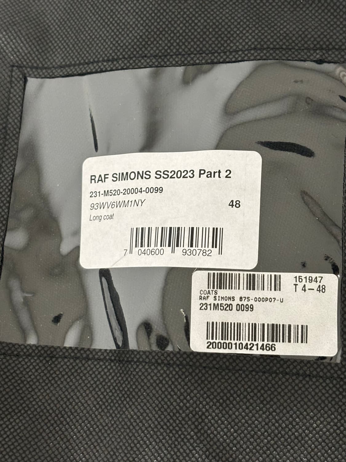 라프시몬스 23ss 더블코트 블랙 48 상품이미지5